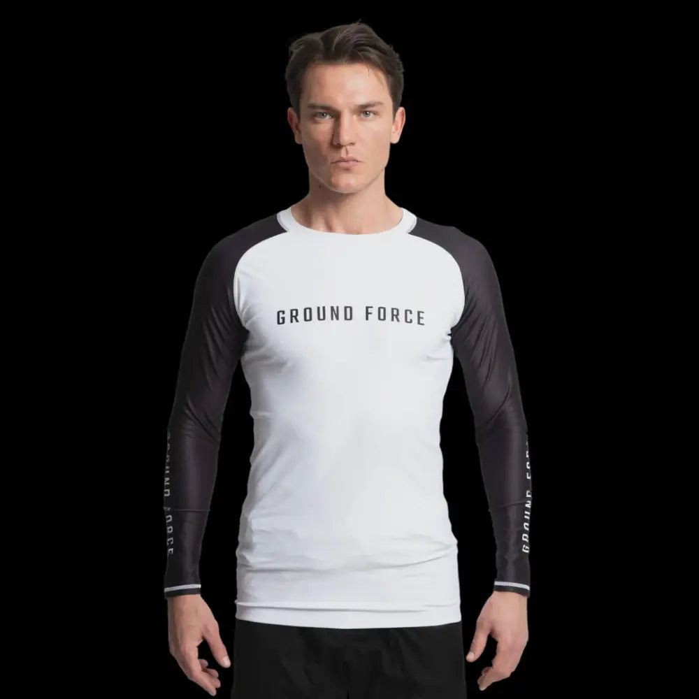 Ground Force Ranked Rashguard - Long Sleeves - White