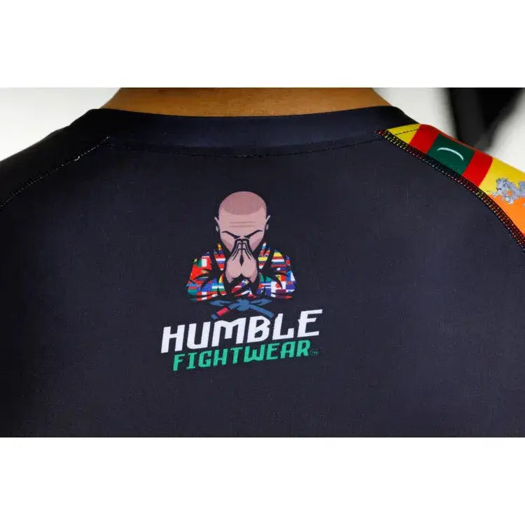 Humble Fightware Logo on the back of the rashguard