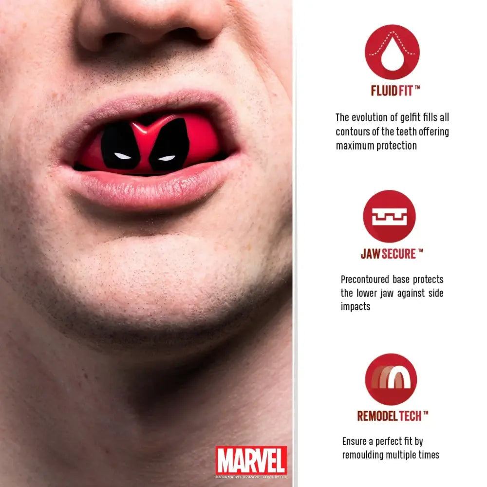 Safejaws Marvel Deadpool Mouthguard - Senior