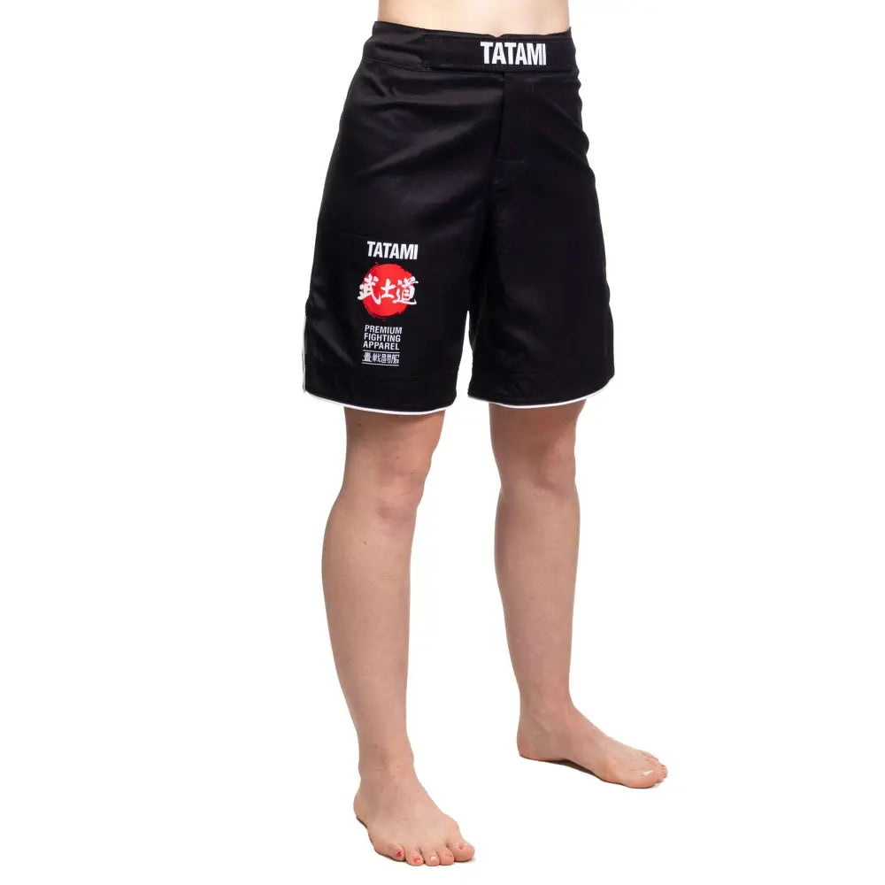 Tatami Ladies Bushido Black Grappling Shorts - side view