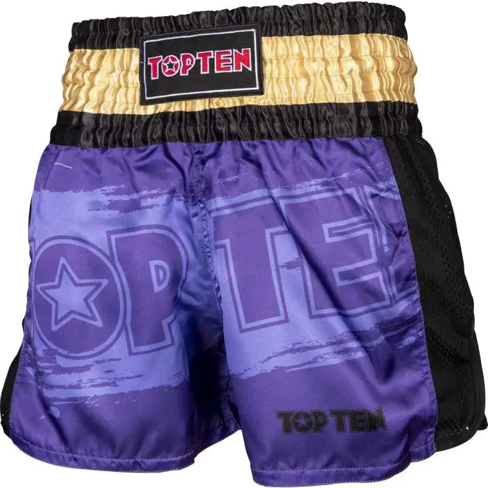 Top Ten Kickboxing shorts “Power Ink” - Purple - MASA