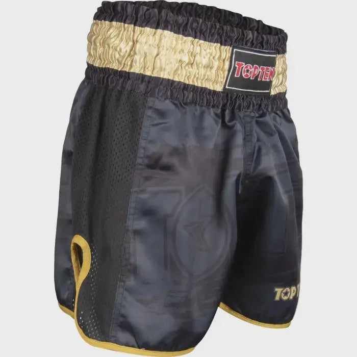 Top Ten Power Ink Muay Thai Shorts - Black