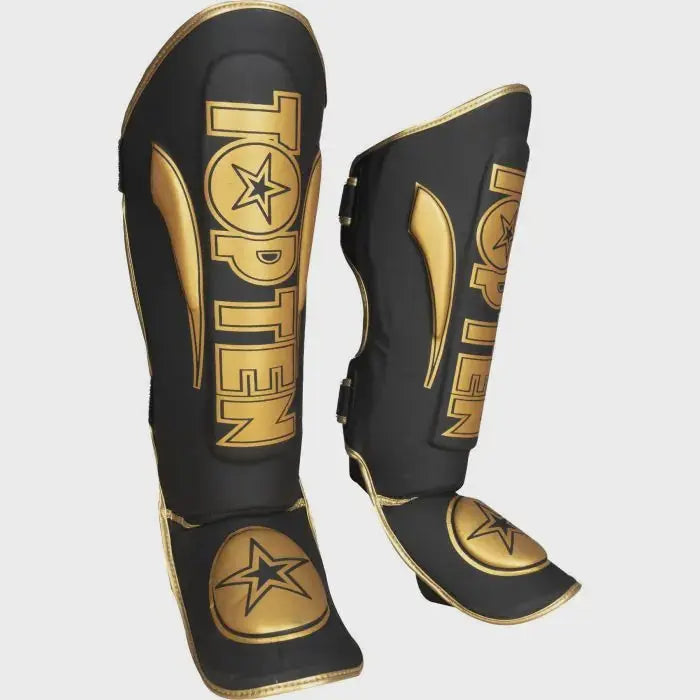 Top Ten Star Light Shin Guards - Gold Star - MMA Shin Guards Perth