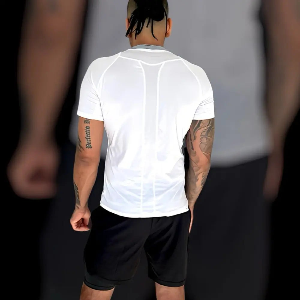 Back of the Uproar Compression Shirt - White