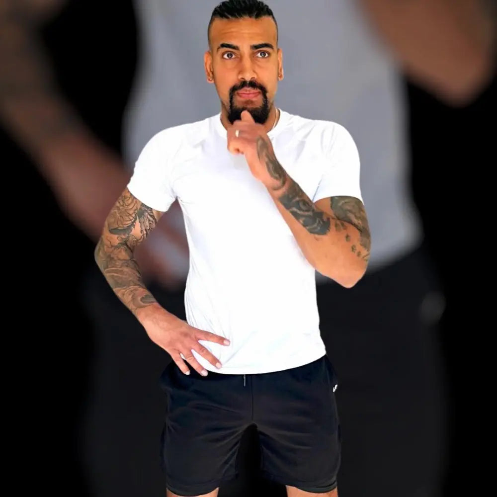 Uproar Compression Top White Short Sleeve