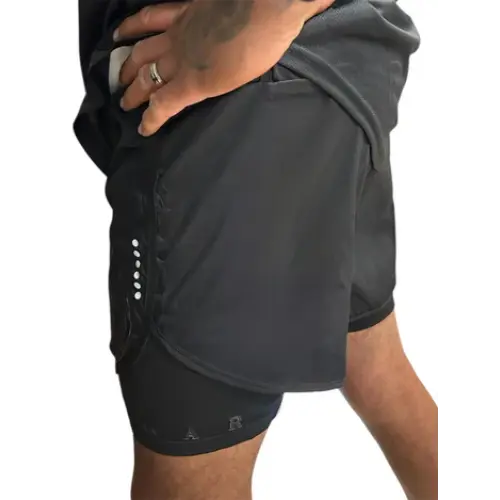 Uproar Men’s 2-in-1 Roll Shorts – Black - MASA