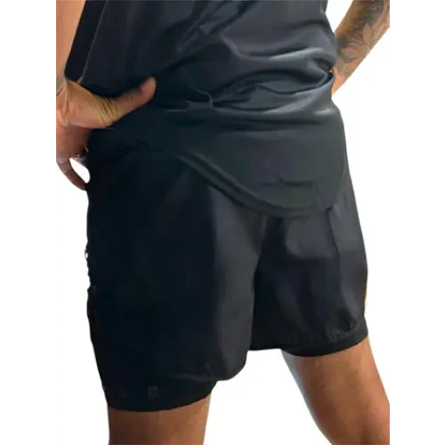 Uproar Men’s 2-in-1 Roll Shorts – Black - MASA