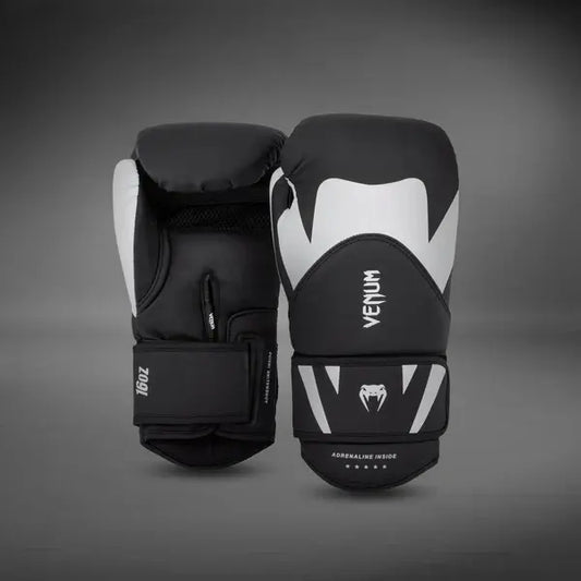 Venum Challenger 4.0 Boxing Gloves - Black/White - MASA