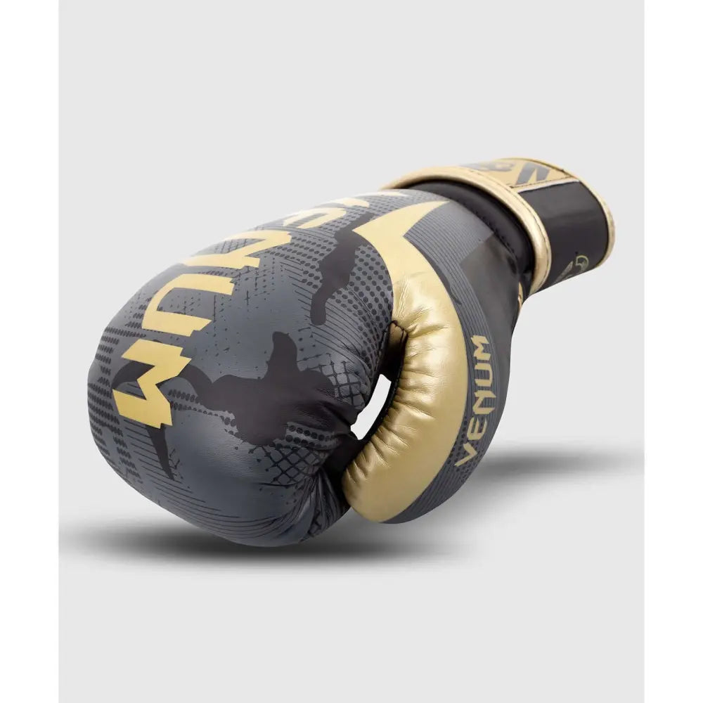 Venum Elite Boxing Gloves - Dark Camo/Gold