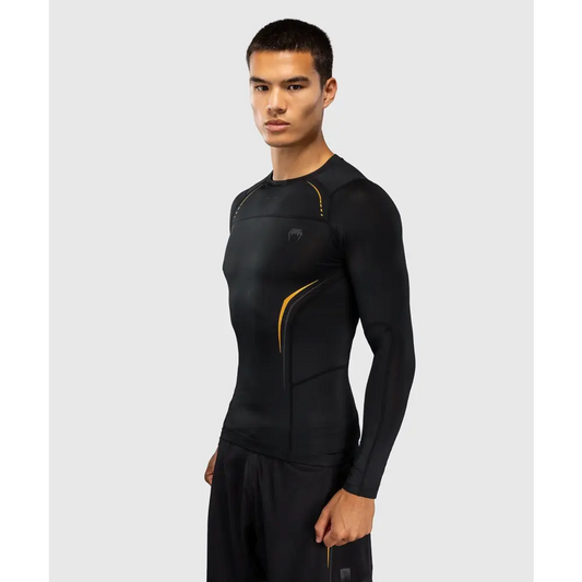 Venum G-Core Long Sleeve Rashguard - Black/Gold - MASA