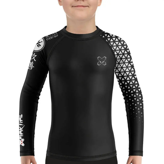 XMartial Grappler Kids Rank BJJ Rash Guard - MASA