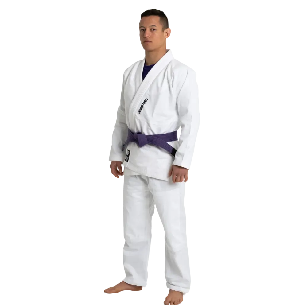 Ground Force Basic BJJ Gi V2 - WhiteGround Force Basic BJJ Gi V2 - White Martial Arts Supplies Aus