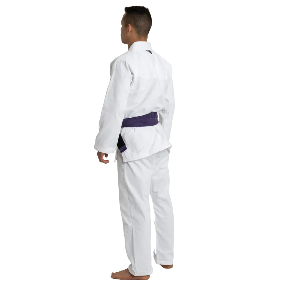 side view of the bjj gi - whiteGround Force Basic BJJ Gi V2 - White Martial Arts Supplies Aus