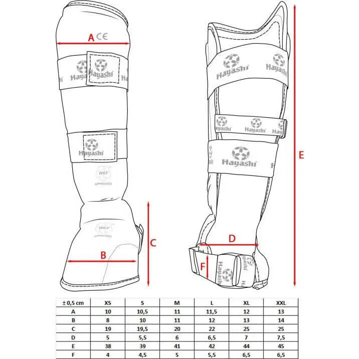 Hayashi Karate Shin guards WKF approved - Martial Arts Supplies Perth