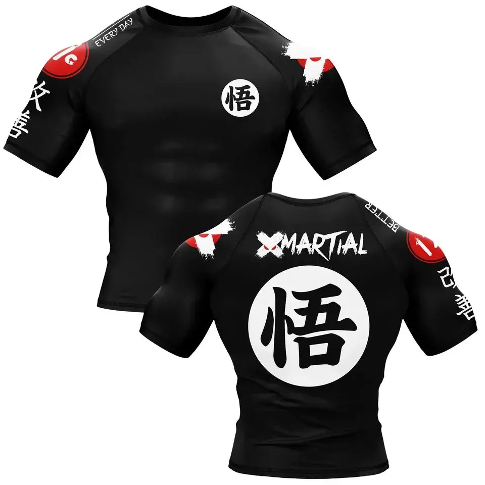 Kanji Black BJJ Rash Guard