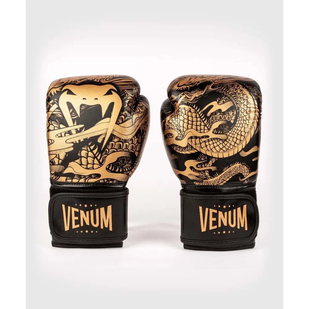 Kids Venum Dragons Flight Boxing Gloves - Black/Bronze