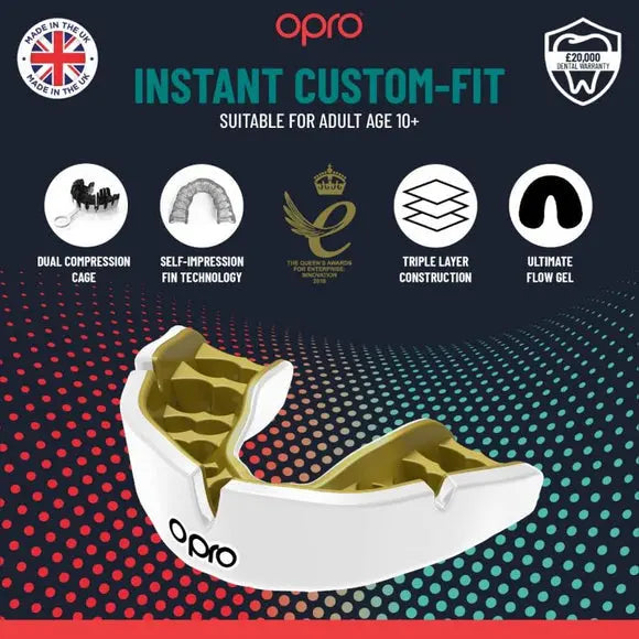 Benefits and highlights of this Opro mouthguard. Fit like at the dentist