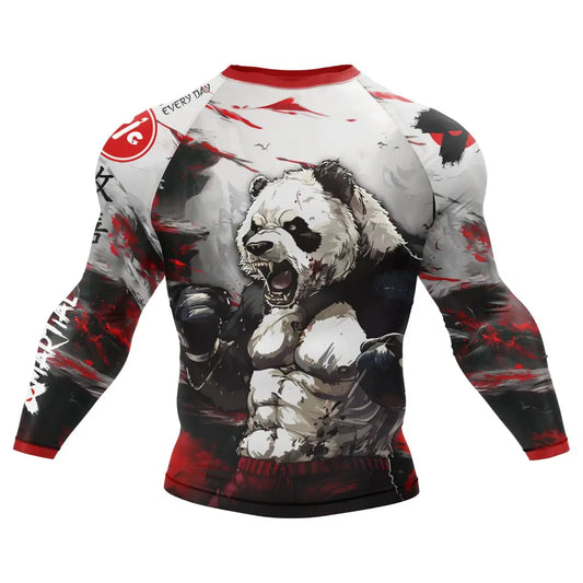 Shredded Panda BJJ Rash Guard - Long Sleeve