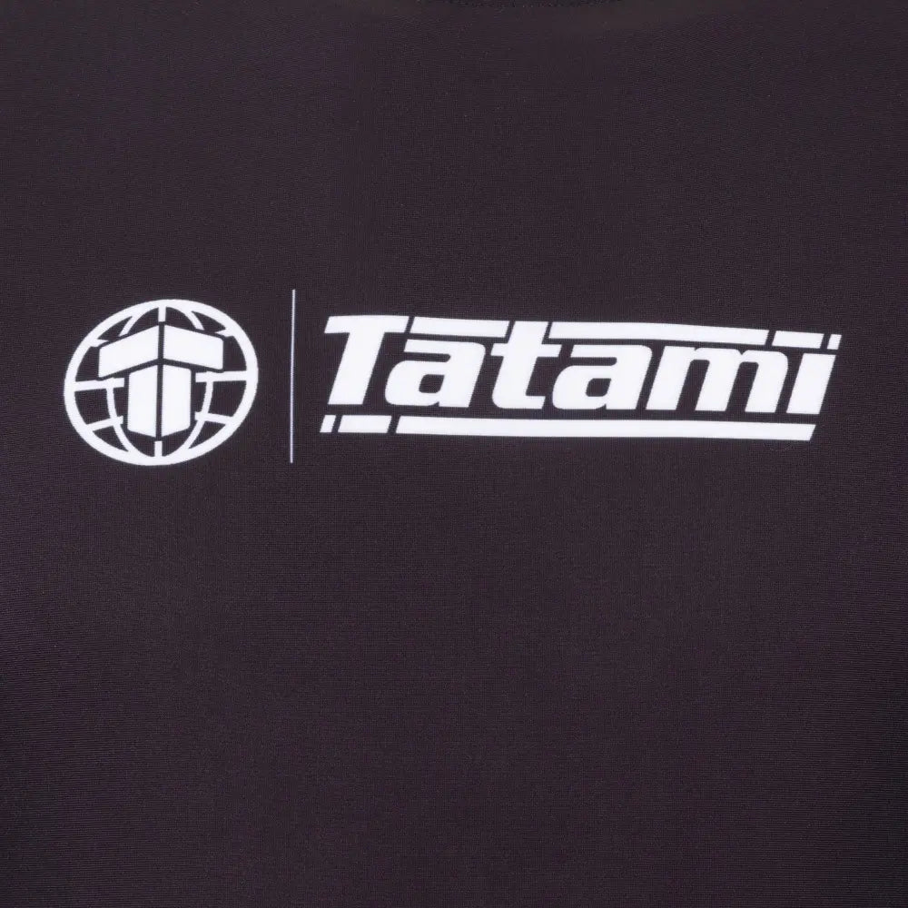 Tatami logo from the front of the rash guard