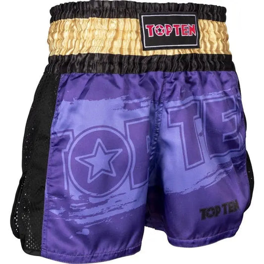 Top Ten Kickboxing shorts “Power Ink” - Purple - MASA