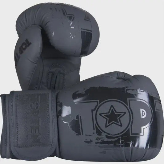 TopTen Power Ink Golden Star Boxing Gloves - Black/Black