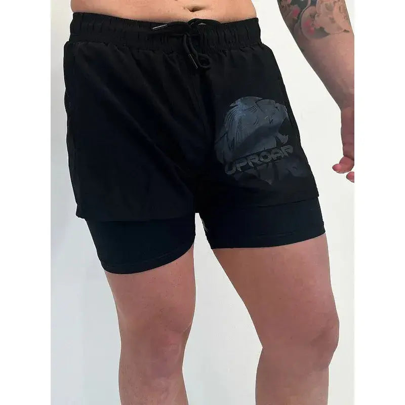 Uproar 2 in 1 Training Shorts - Black