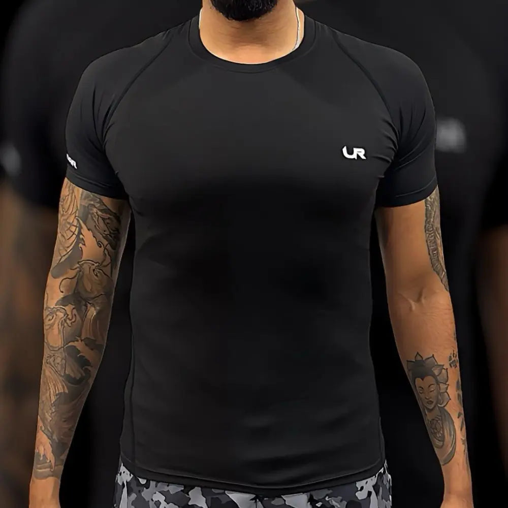 Uproar Compression Top Black Short Sleeve