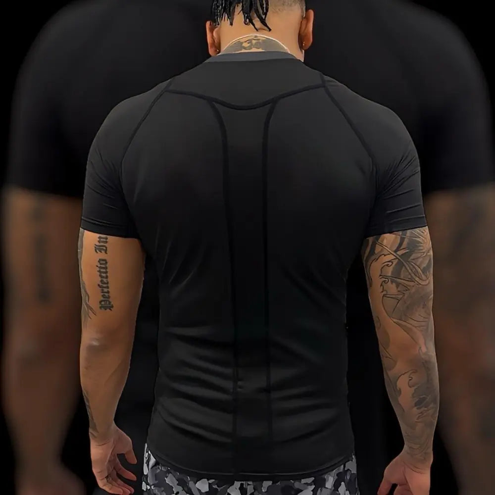 Back of the shirt with mesh panel detail