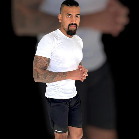 Uproar Compression Top White Short Sleeve