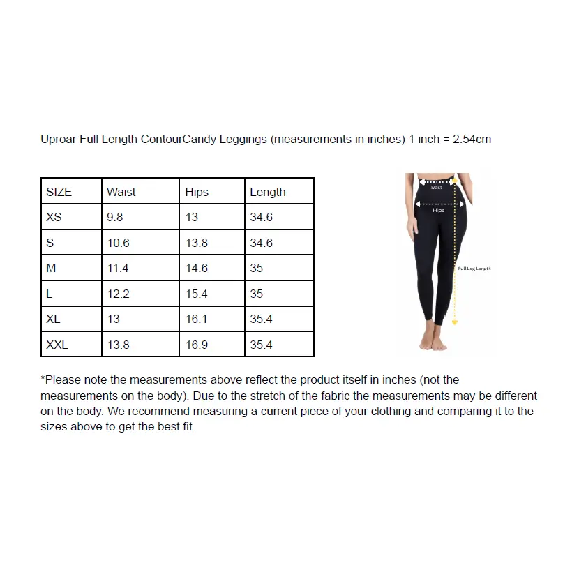 Uproar Contour Candy Leggings Size Chart