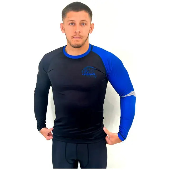 Uproar Mens BJJ, MMA Rash Guard Long Sleeve Black - MASA Perth