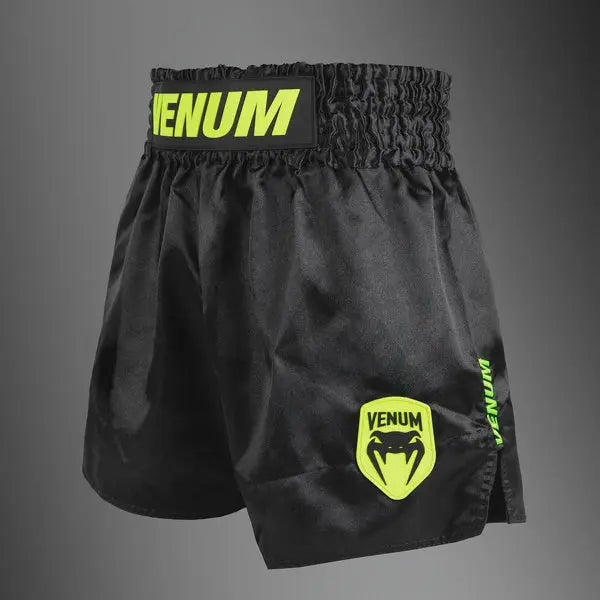 Venum Classic Evo Muay Thai Shorts - Black/ Neon