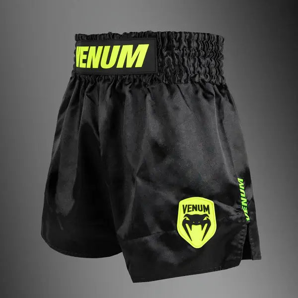 Venum Classic Evo Muay Thai Shorts - Black/ Neon