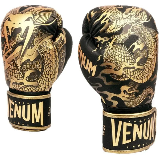 Venum Dragons Flight Boxing Gloves - Black/Bronze