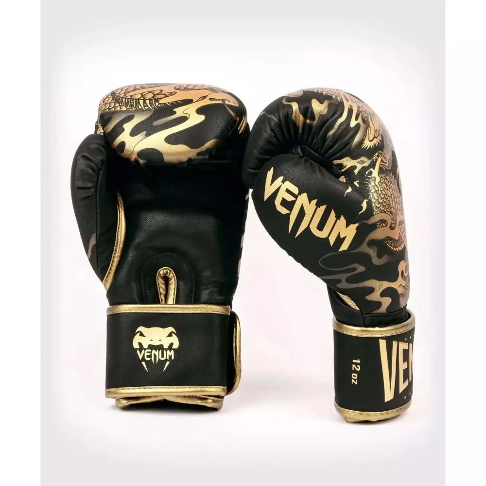 Venum Dragons Flight Boxing Gloves - Black/Bronze