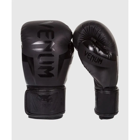 Venum Elite Boxing Gloves - Black/Black - Martial Arts Supplies Aus