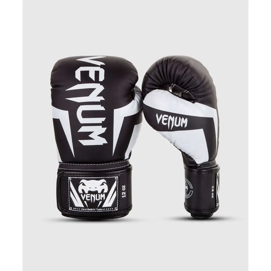 Venum Elite Boxing Gloves - Black/White - Venum Boxing Gloves