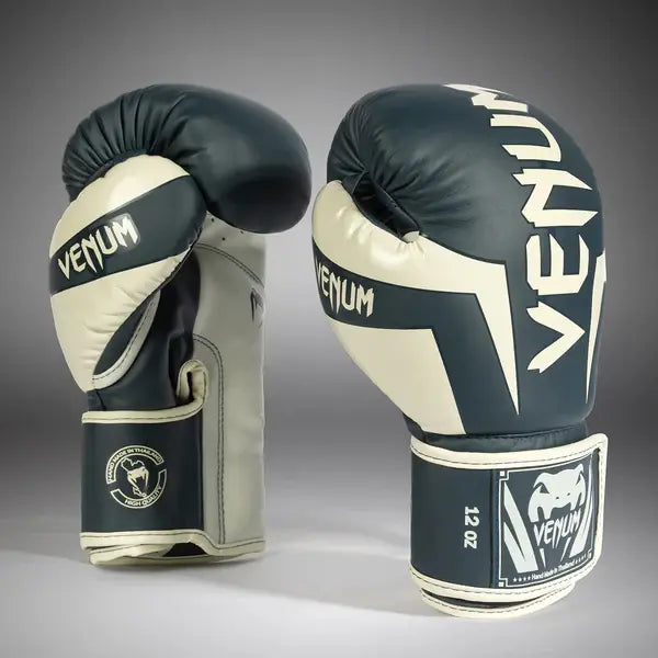 Venum Elite Boxing Gloves - Navy Blue/Ivory - MASA