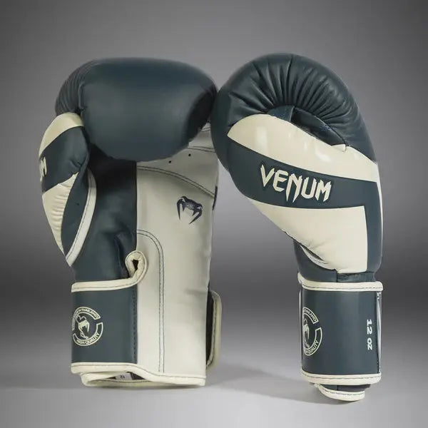 Venum Elite Boxing Gloves - Navy Blue/Ivory - MASA