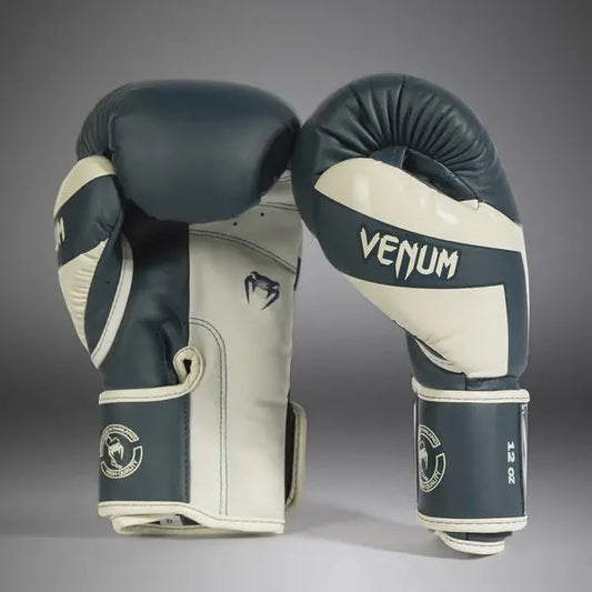 Venum Elite Boxing Gloves - Navy Blue/Ivory - MASA