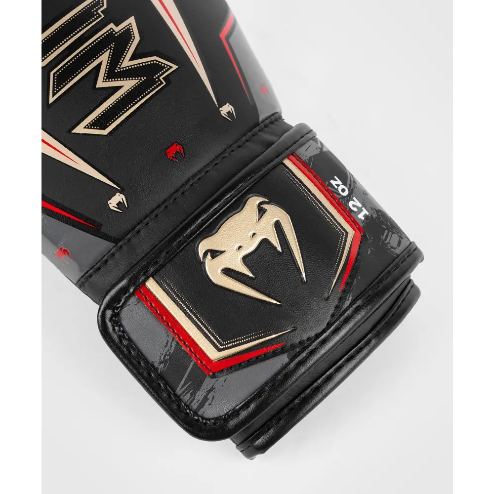 Venum Elite Evo Boxing Gloves - Black/Gold/Red