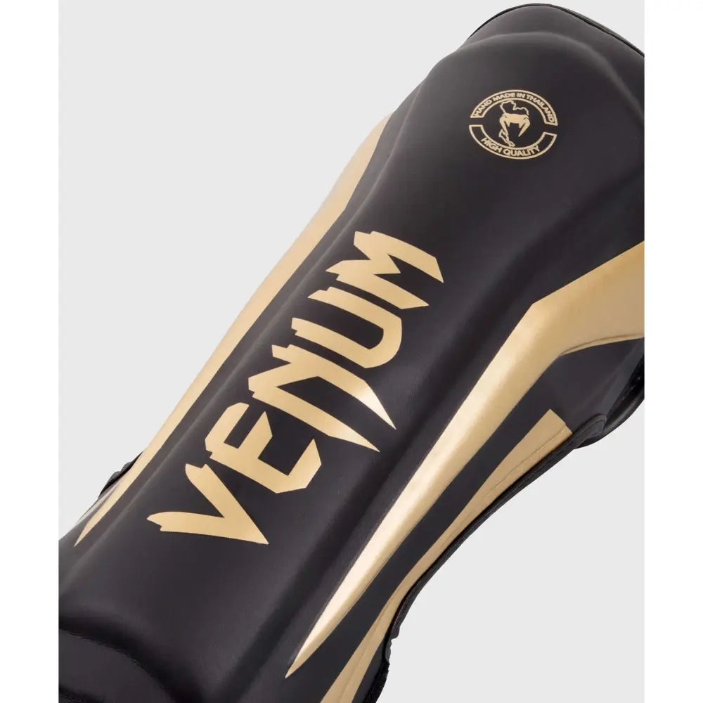 Venum Elite Standup Shinguards - Black and Gold