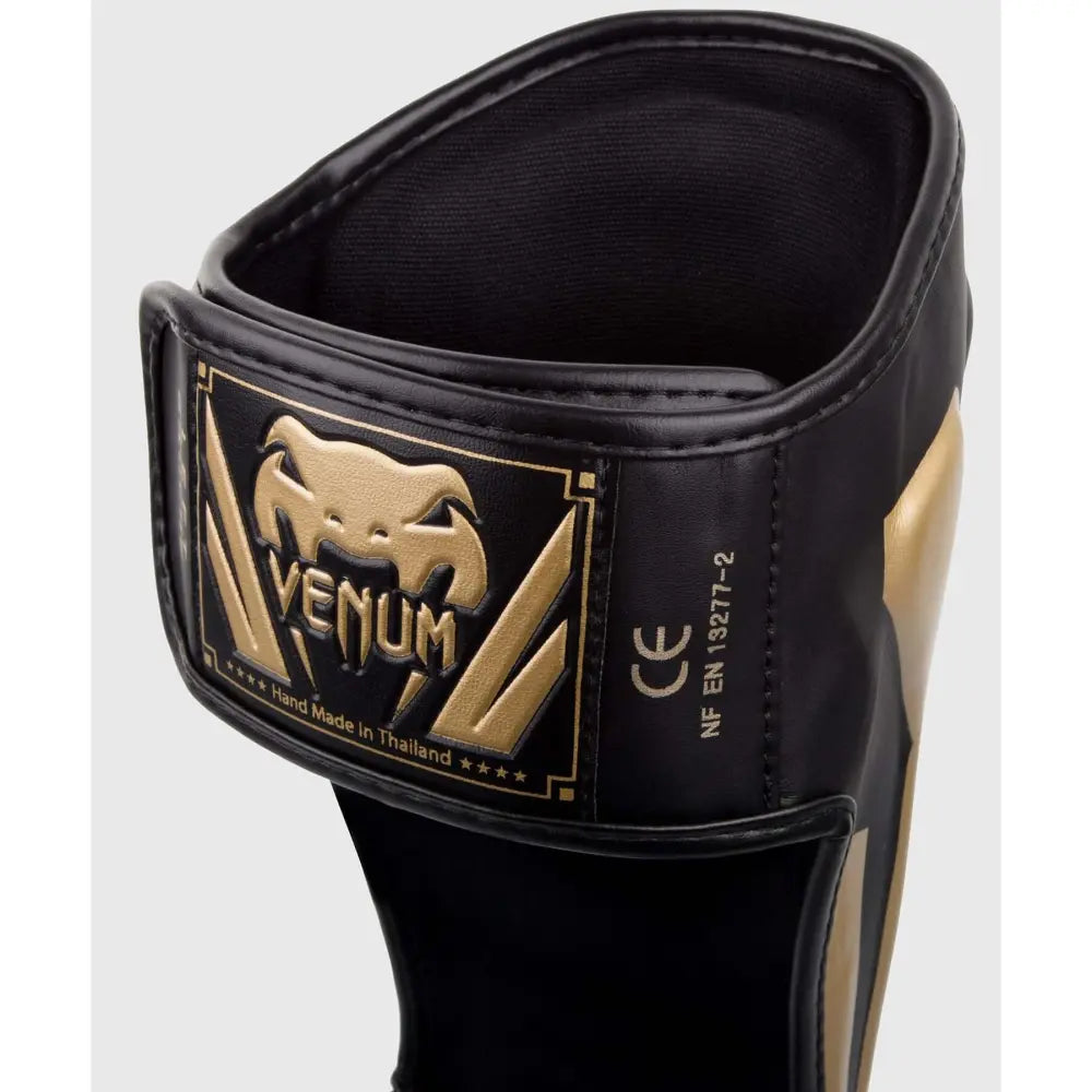 Venum Elite Standup Shinguards - Black and Gold