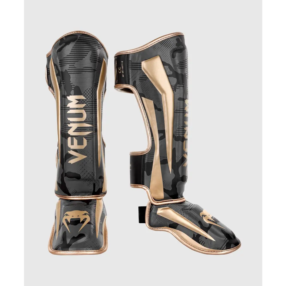 Venum Elite Standup Shinguards - Camo/Gold - MASA