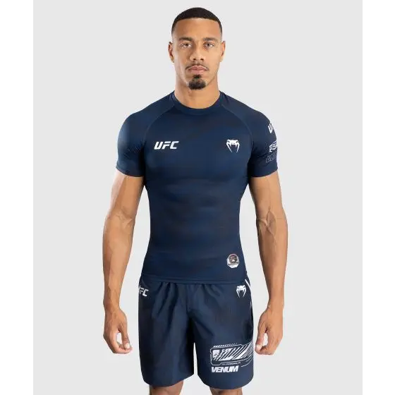 Venum Fight Week Men’s Performance Short Sleeve Rashguard - Oceanic Blue