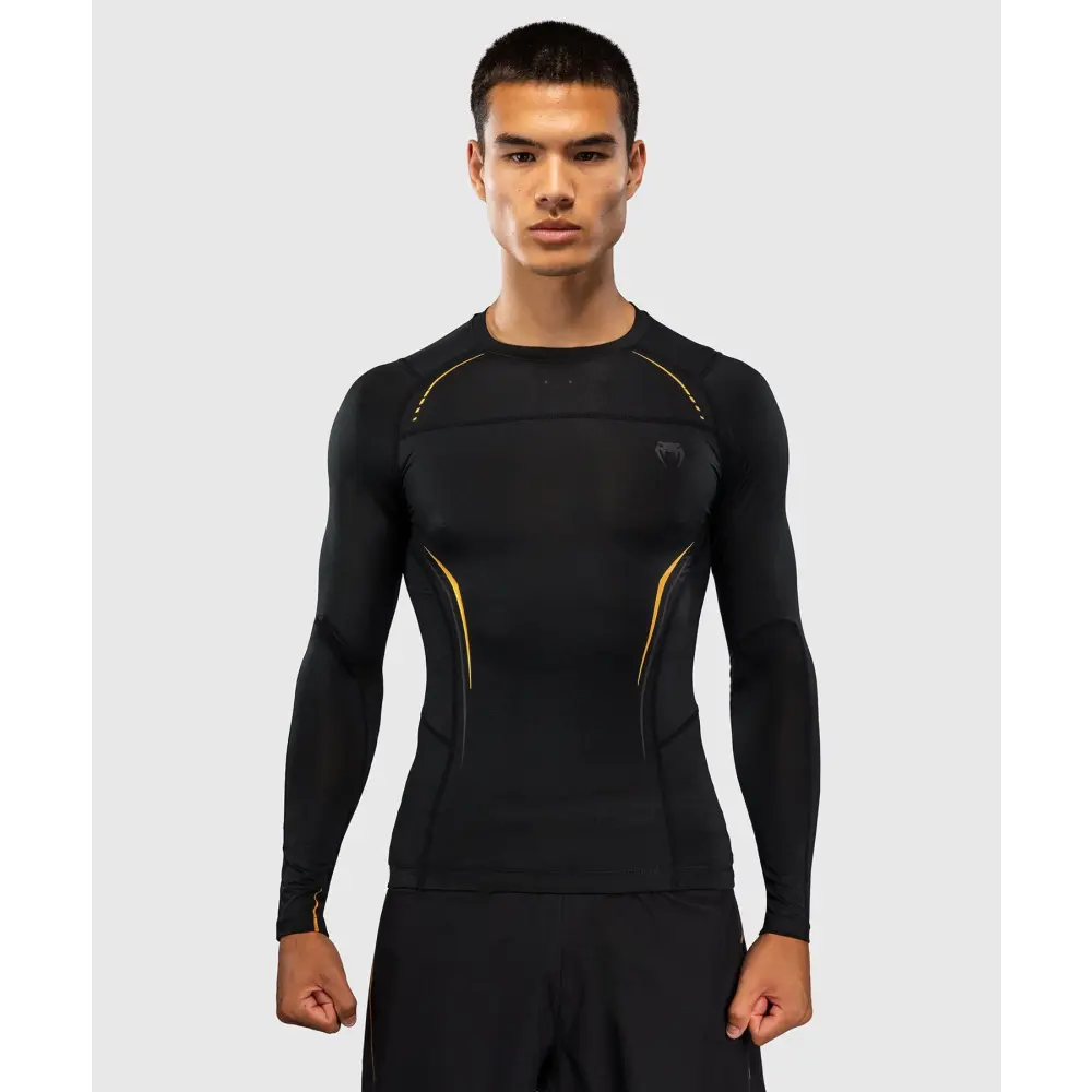 Venum G-Core Long Sleeve Rashguard - Black/Gold - MASA