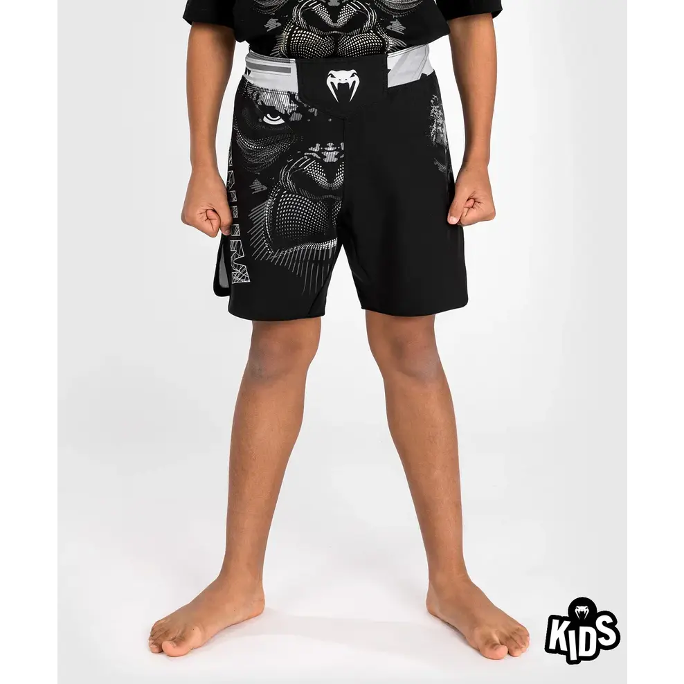 Venum Gorilla Jungle Kids Fightshorts - Black/White Front view