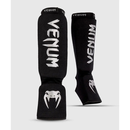 Venum Kontact Shin Guards - Black/Silver