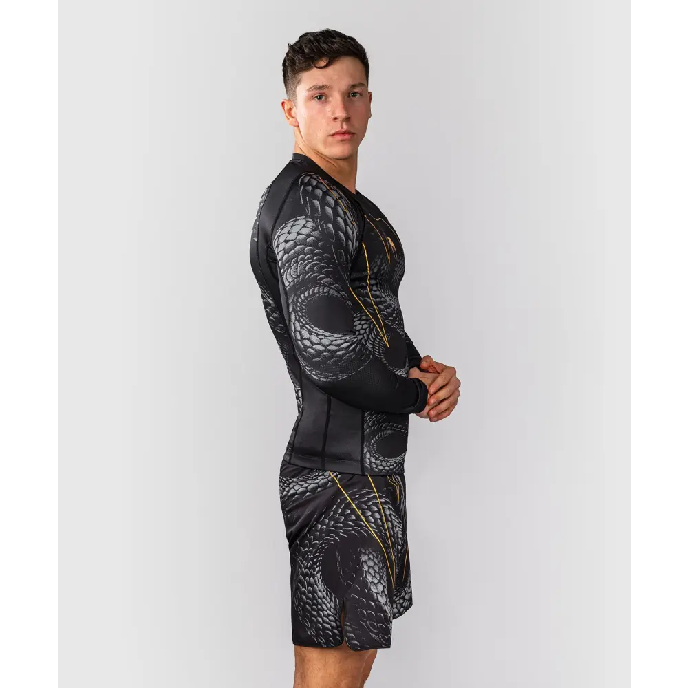 Venum Matupa Long Sleeve Rashguard - Black/Grey/Gold