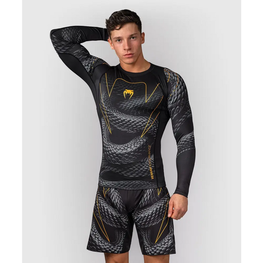 Venum Matupa Long Sleeve Rashguard - Black/Grey/Gold